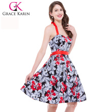 Grace Karin Stock Halter kurze Baumwolle Retro Vintage Style Kleid CL4595-10 #